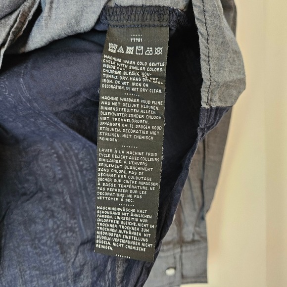 Harley Davidson Button Down Womens XL Motorcycle Denim 100% Cotton Bandana - Picture 5 of 6